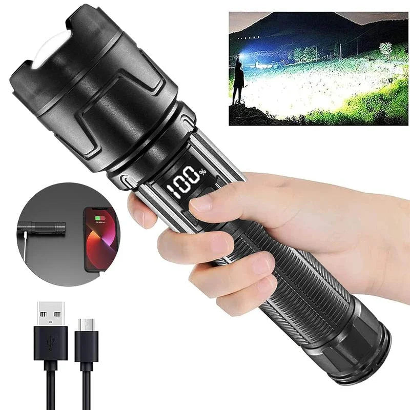 Xiaomi 1000000LM Super Bright LED Flashlight Rechargeable USB-C Digital Display IPX8 Waterproof Long Lasting Camping Emergency Ai-TechWorld 
