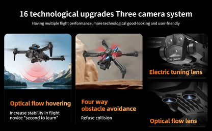 Foldable Camera Drone for Beginners & Adult - Four Direction Obstacle Avoidance, 360° Flips, One-Key Take Off/ Landing, 3D Flips Ai-TechWorld 