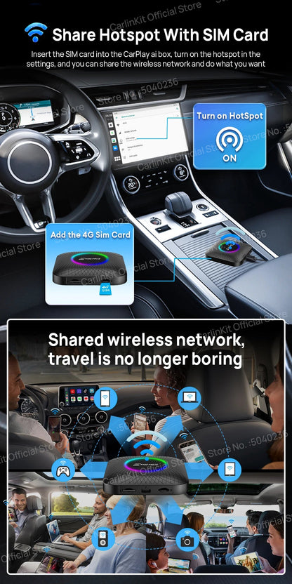 CarlinKit CarPlay Ai Box Android 13 SM6225 8 Cores 64GB 128GB Car Smart Streaming Box Wireless CarPlay Android Auto For Netflix Ai-TechWorld 