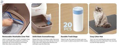 Self Cleaning Litter Box, Automatic Cat Litter Box with APP Control, Odor-Free  Large Waste Bin, Open-Top for Multi Cats Ai-TechWorld 