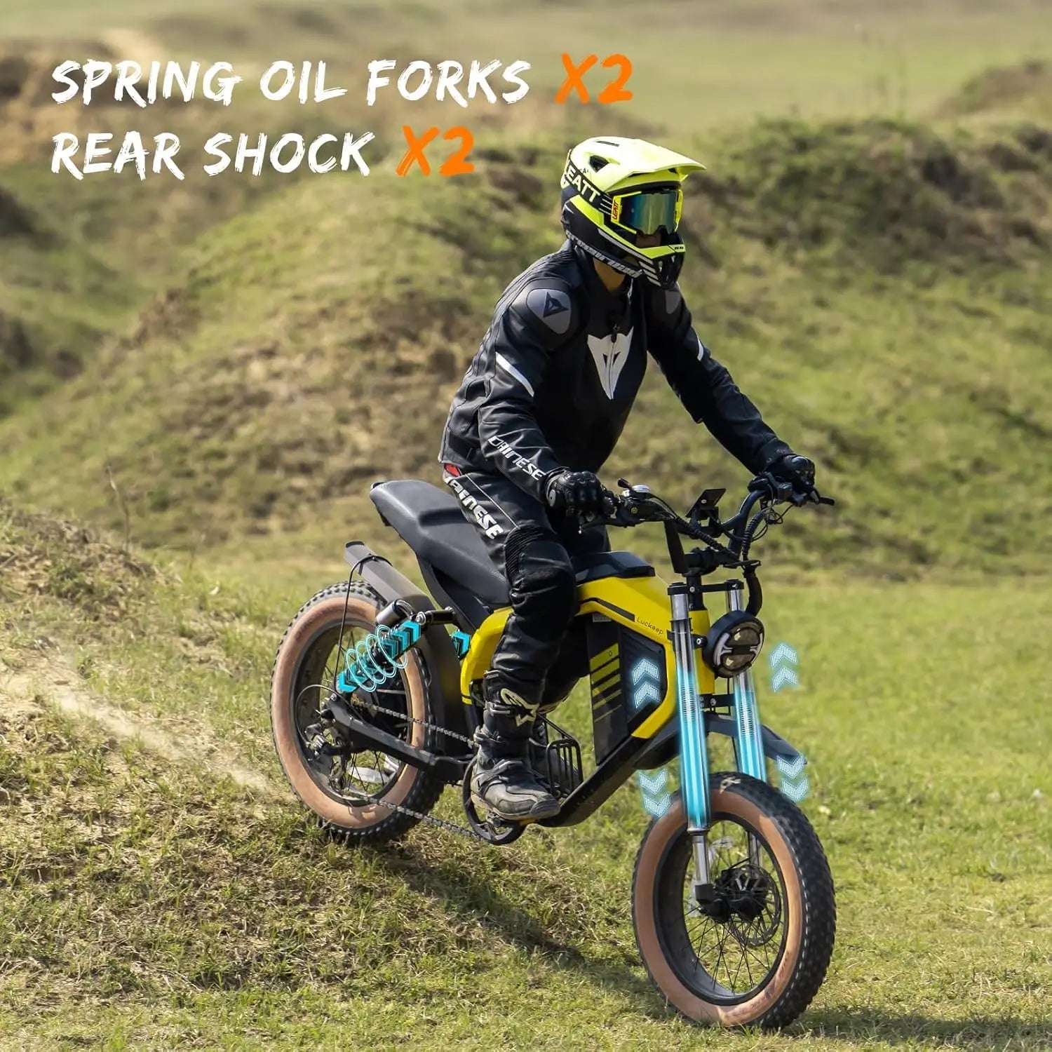 Luckeep M5 MAX Electric Bike for Adults,2000W Peak Motor,37.5MPH, 52V 20AHBattery Ebike,80 Miles 20" Fat Tire Electric Dirtbike Ai-TechWorld 