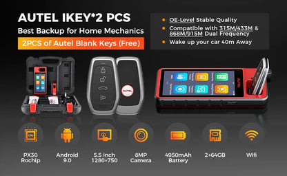 Autel MaxiIM KM100E Key Fob Programmer Immobilizer Tool Key Creation IMMO Learning Chip Read Write Cloning Frequency Detection Ai-TechWorld 