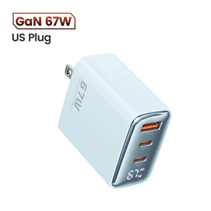 Toocki 67W GaN USB Type C Charger Digital Display 65W 45W PPS PD QC4.0 Quick Charge For Macbook Laptop IPAD Tablet iPhone 15 14 Ai-TechWorld 