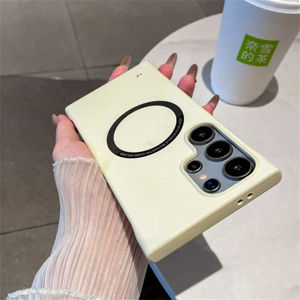 Luxury For Magsafe Thin PC Matte Frameless Phone Case For Samsung S24 S25 Ultra Edge S23 FE S22 S21 S20 S10 S9 Plus Back Cover Ai-TechWorld 