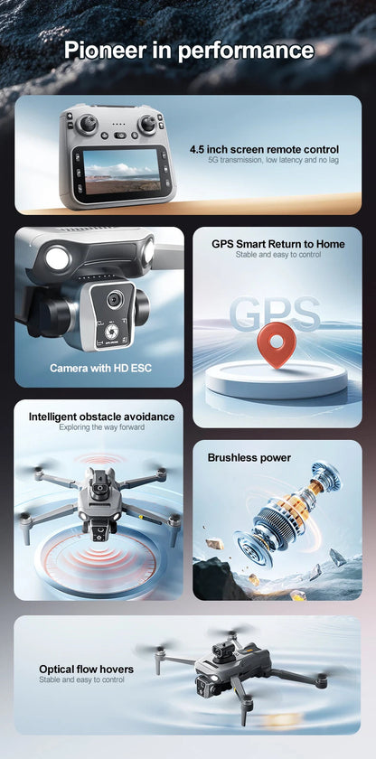 New K19 MAX GPS Drone Professional 8K Camera Aerial FPV Brush Avoiding Obstacle with Large Screen Remote Control Folding Drone Ai-TechWorld 