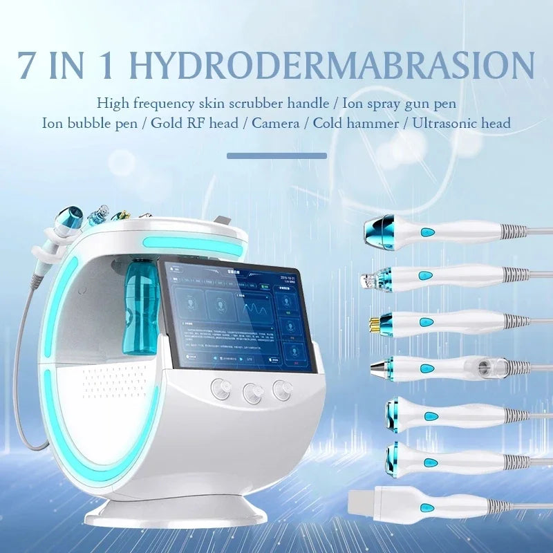Smart Ice Blue Plus 7 in 1 Oxygen Hydro dermabrasion Bubble Machine Professional Face Hydra Machine rf Lifting ultrason machine Ai-TechWorld 