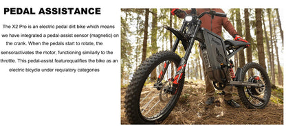 Four-Piston Hydraulic Brake Electric Dirt Bike 6000W Electric Motor 60V/30Ah 50MPH/7 Speed Off Road E-Bicycle Full Suspension Ai-TechWorld 