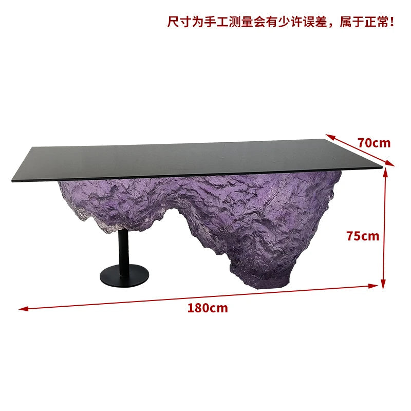 Premium Light Luxury Transparent Resin Hotel Front Desk Restaurant Villa Kitchen Partition Luminous Crystal Glacier Island Table Ai-TechWorld 