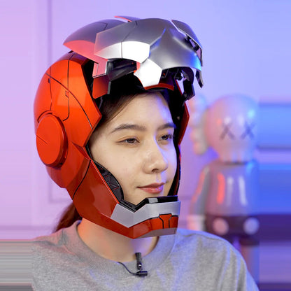 New AutoKing 1:1 Mk5 Iron Man Helmet Cosplay Voice Control Eyes with Light Model Toys for Adult Electric Wearable Christmas Gift Ai-TechWorld 
