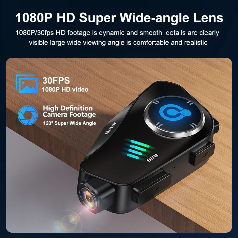 Q28 Motorcycle Helmet Headset Bluetooth Hands Free Call Waterproof Heaphone Wireless 1080P Video Dashcam TF Card as gift Ai-TechWorld 