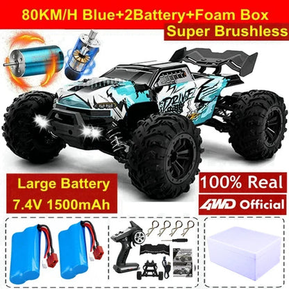 4WD Remote Control Car Off Road 4x4 RC High Speed Buggy Truck Super Brushless 50 or 80KM/H Fast Drift Racing Toy Kids Adults Ai-TechWorld 