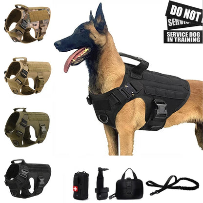 Tactical Military Vest Pet German Shepherd Golden Retriever Tactical  Training Dog Harness and Leash Set For All Breeds Dogs Ai-TechWorld 