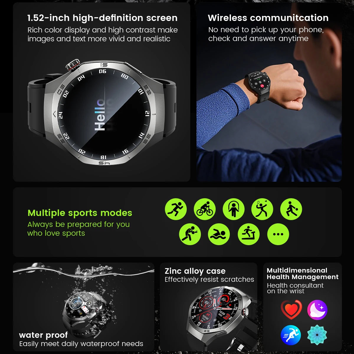2025New For Android and ios Smart Watch Men AMOLED Screen GPS Motion trajectory Heart Rate Bluetooth Calls SmartWatch Waterproof Ai-TechWorld 