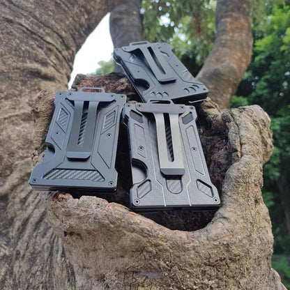 Wallet for Men Slim Aluminum Metal Money Clip with 1 Clear Window ID Badge Holder RFID Blocking Holds Up 15 Cards with Cash Clip Ai-TechWorld 