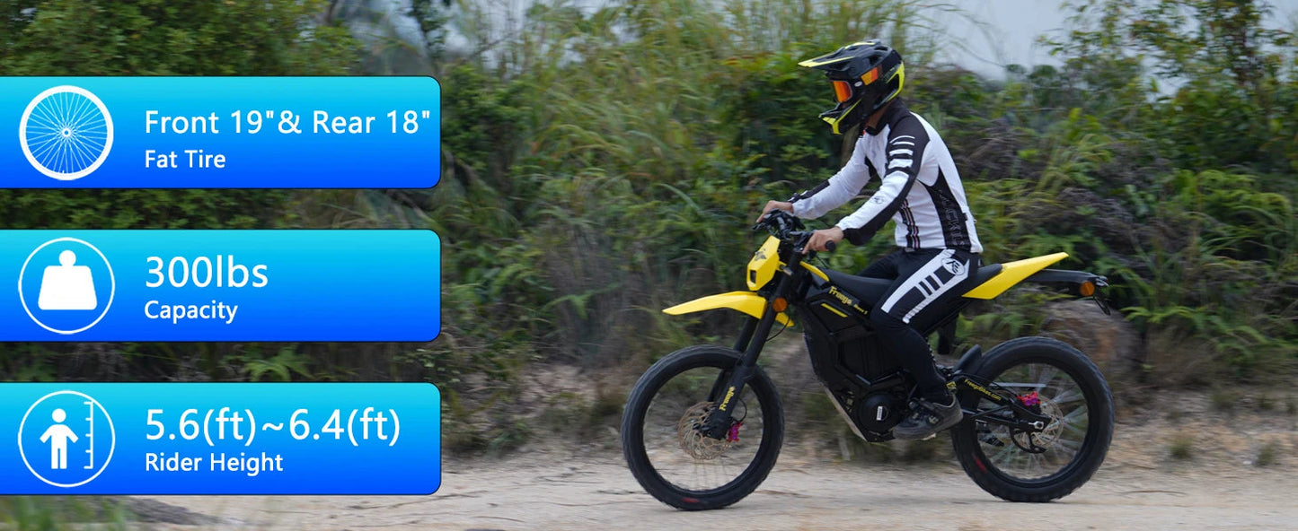 NEW Electric Dirt Bike Mid-Drive Motor 72V/40AH/8000W(Peak) 53MPH Electric Motorcycle Bike 380N.m Fast Charging Off-Road Bike Ai-TechWorld 