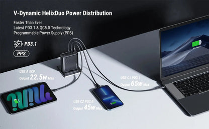 VOLTME GaN Charger 140W USB Type C PD3.1 Fast Charge For Macbook pro 16″ Quick Charge 5.0 Phone Charger For iPhone 15 Pro Max Ai-TechWorld 