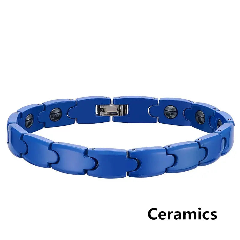 Titanium Steel Ceramic Energy Bracelet Stainless Steel Zirconia Couple Ceramic Bracelet Ai-TechWorld 
