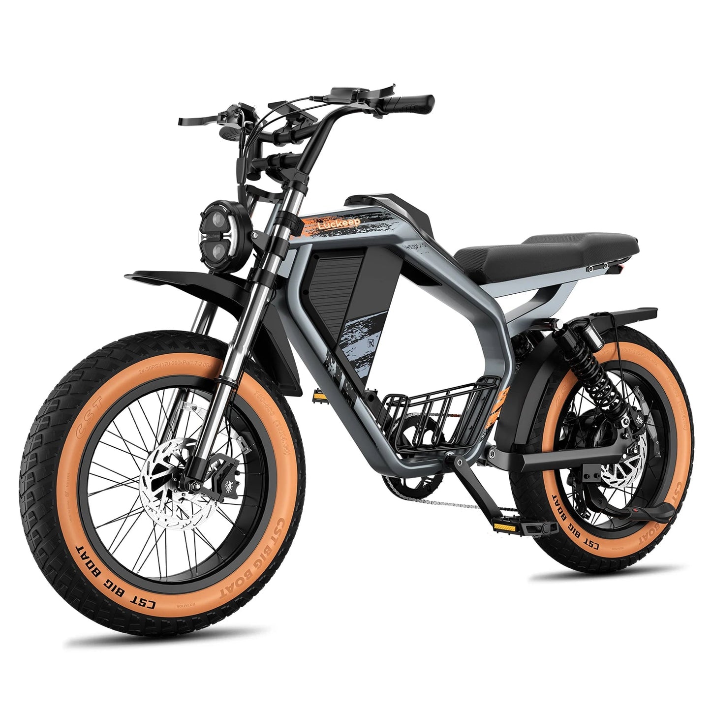 Luckeep M5 MAX Electric Bike for Adults,2000W Peak Motor,37.5MPH, 52V 20AHBattery Ebike,80 Miles 20" Fat Tire Electric Dirtbike Ai-TechWorld 