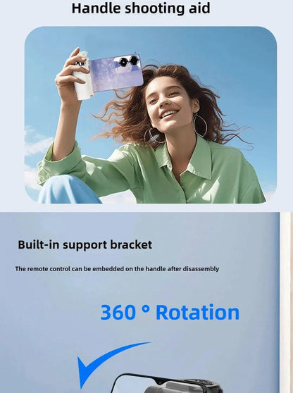 Super Mini Selfie Stick Portable Phone Holder Shooting Aid Versatile Integrated Design Bluetooth Remote For Live Broadcas Ai-TechWorld 