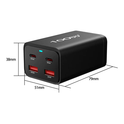 100W GaN Charger 4 Ports USB Type C PD Charger Ai-TechWorld 
