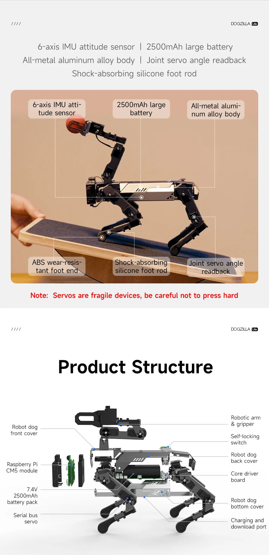 Yahboom Quadruped Robot Dog Bionic Intelligent Programming AI Large Model with Robotic Arm Powered by Raspberry Pi CM5 Module Ai-TechWorld 
