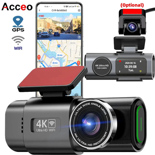 Dash Cam 4K UHD Built-In Wi-Fi Support GPS Ai-TechWorld 