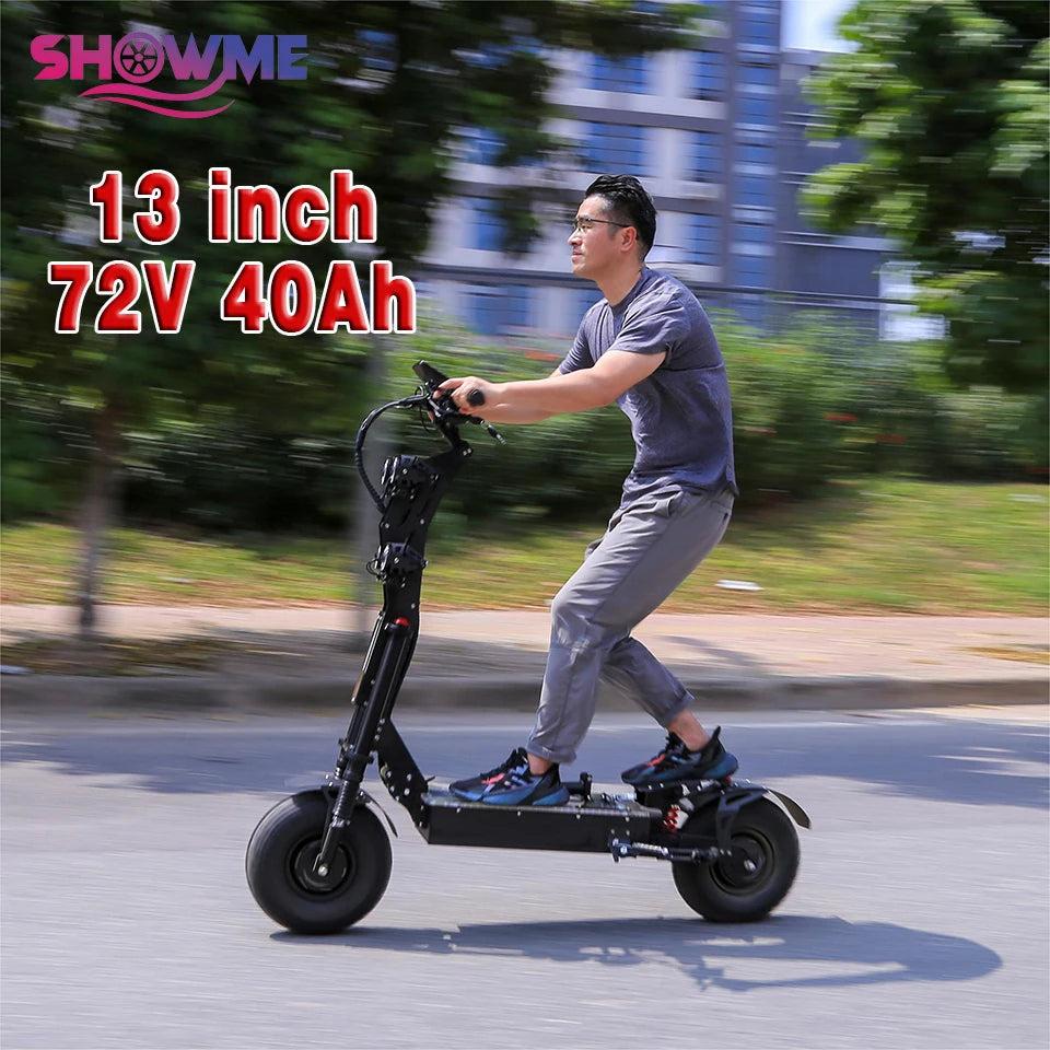 X13 inch 10000W Dual Motor 72V40Ah 60V50Ah Battery Electric Scooter Max Speed 120km/h Range 120km LCD Display Foldable Escooter Ai-TechWorld 