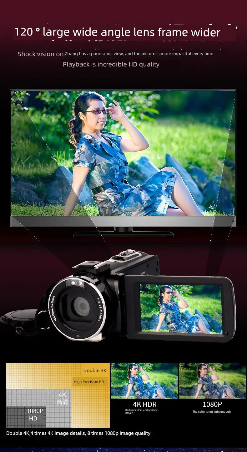 4K HD Digital Camera Infrared Home Video Professional Photography WiFi Wedding Fast Hand Joke Action Sports Camera with WiFi Ai-TechWorld 