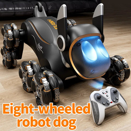 2025 NEW DWI Eight Wheeled Stunt Dog 2.4G Remote Control Intelligent Swing Arm Drift Robot Dog Climbing Car Children's Gift Toy Ai-TechWorld 