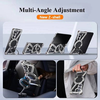 For Samsung Z Fold 7 6 5 Aluminum Alloy Frame 360° Magnetic Holder Magsafe Case For Galaxy Z Fold 6 Metal Frameless Bumper Cover Ai-TechWorld 