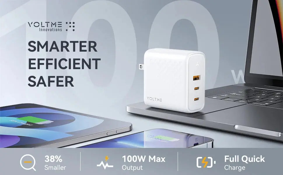 VOLTME GaN III 100W Desktop Charger Quick Charge 4.0 QC 3.0 PD USB-C Type C USB Fast Charging For MacBook Samsung iPhone 15 14 Ai-TechWorld 