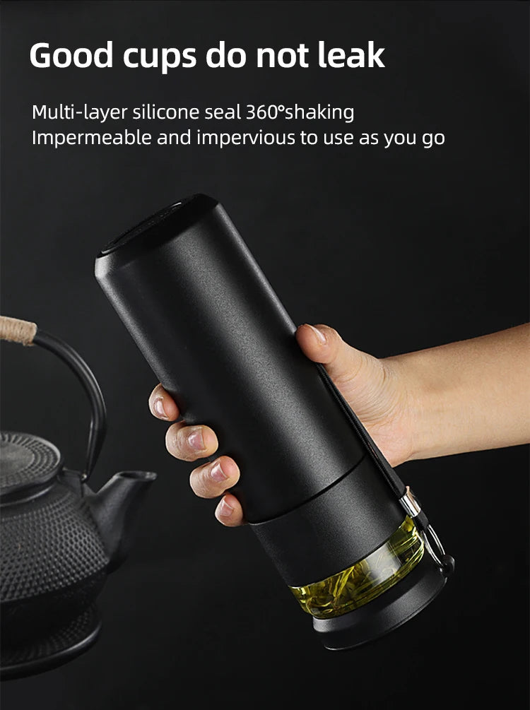 500ml Tea Infuser Vacuum Flask Stainless Steel Insulated Cup with Independent Tea Storage Handle Travel Mug Business Cup Gifts Ai-TechWorld 