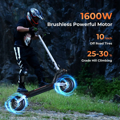 Circooter Raptor pro adult escooter, 1600W motor, 48V 20AH folding E-scooter, 10-inch tire, E-mountain scooter, electric scooter Ai-TechWorld 