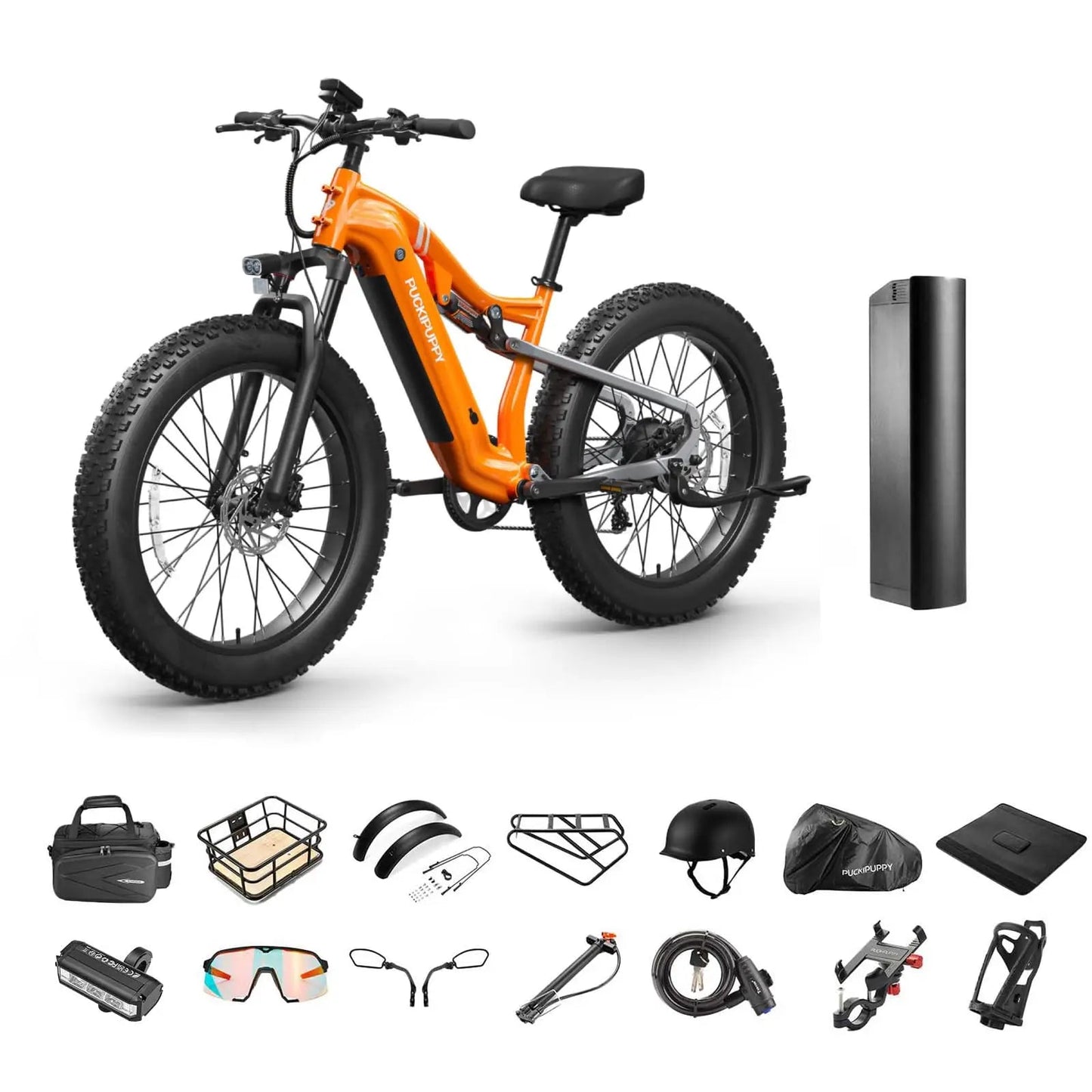PUCKIPUPPY Labrador pro Electric Bike 1350W Peak 48V 20AH Battery Ebike 26" Fat Tire Electric Mountain Bike 2-Year Warranty Ai-TechWorld 