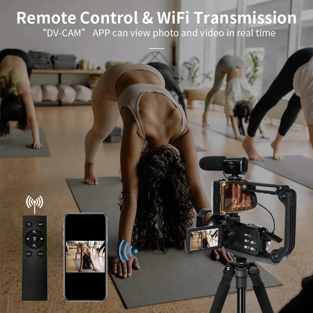 4K Ultra HD Digital Camera 3.0 Inci 48MP 18X Zoom Wifi Camcorder with Windproof Microphone Fill Light Video Vlogging For YouTube Ai-TechWorld 
