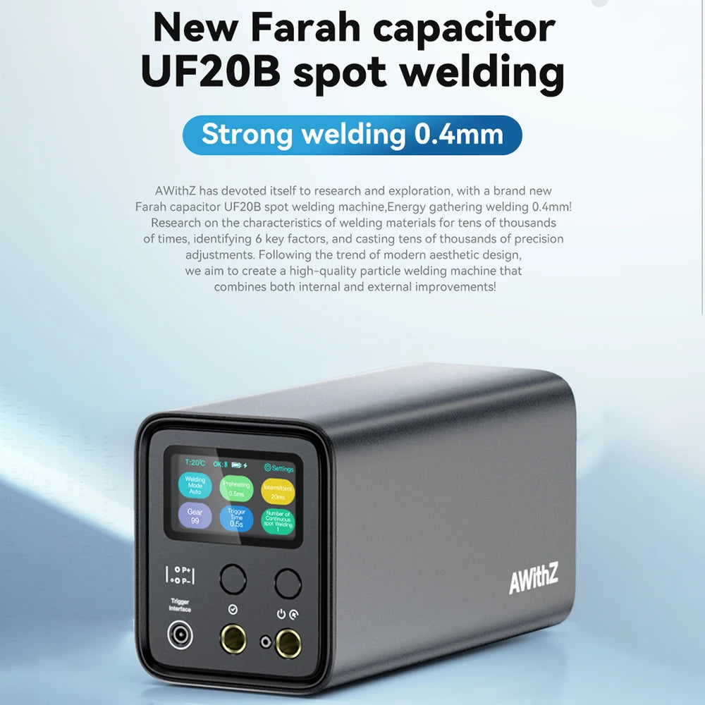 AWithZ UF20B Spot Welder Super Farad Capacitor Spot Welding Machine 18650 Lithium Battery DIY Nickel Sheet Welding Machine EU Ai-TechWorld 