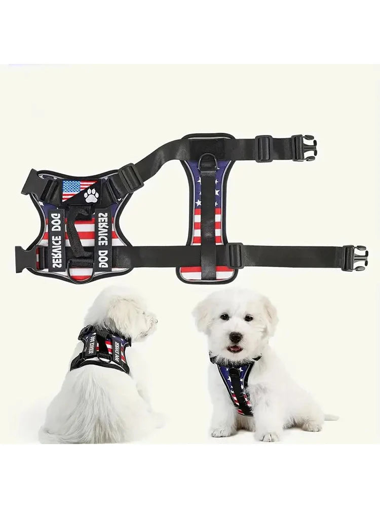 Dog Harness And Leash Set, Escape Proof No Pull Dog Vest Harness With Reflective Dog Walking Traction Rope Ai-TechWorld 