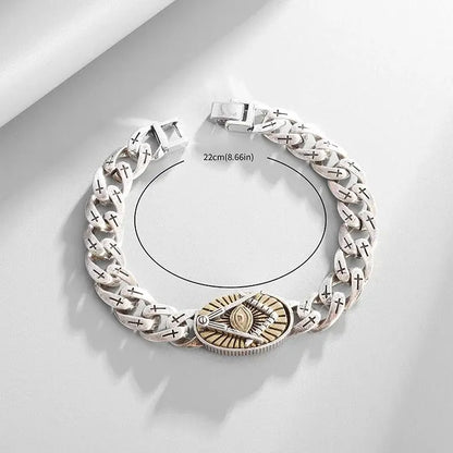 Men's Classic God's All Seeing Eye Masonic Symbol Bracelet Fashion Braided Cross Bracelet Religious Prayer Amulet Jewelry Ai-TechWorld 