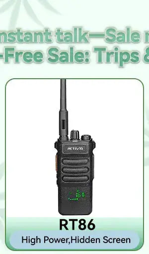 Retevis RT86 10W Walkie Talkie Professional Two Way Radio Long Range Walkie Talkie UHF Communication radio for Outdoor Business Ai-TechWorld 