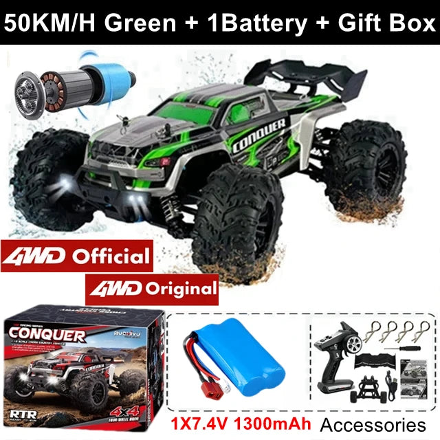 4WD Remote Control Car Off Road 4x4 RC High Speed Buggy Truck Super Brushless 50 or 80KM/H Fast Drift Racing Toy Kids Adults Ai-TechWorld 