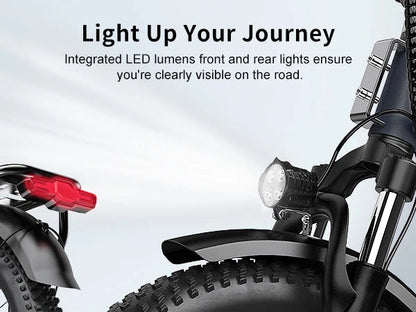 1000W Folding Electric Bike,48V 20.8AH Removable Battery EBike,30+MPH,80 Miles Max Range Electric Bike for Adults, 20" Fat Tire Ai-TechWorld 