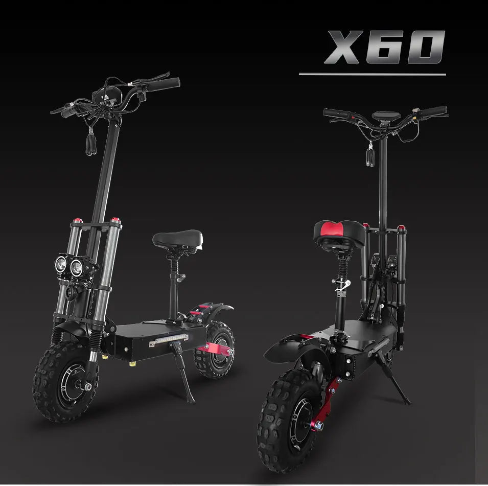 48-72V Electric Scooter for Adults 90KM/H 10-11''Tubeless Off Road Tire Hydraulic / SpringSuspension Foldable Escooter with Seat Ai-TechWorld 
