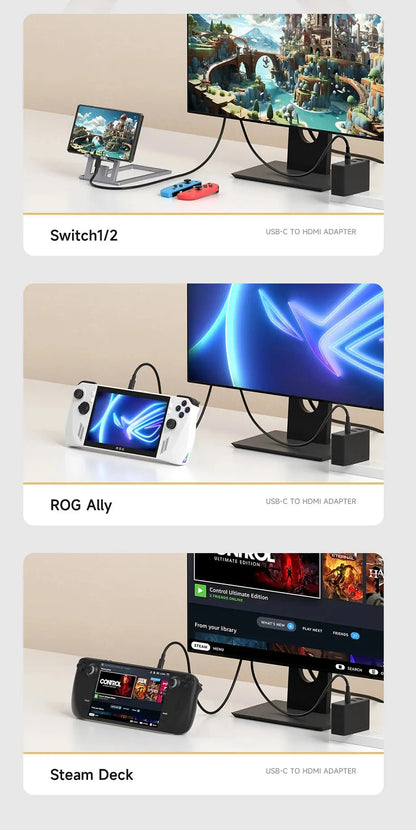 Hagibis Switch Dock for Nintendo Switch/OLED/Switch2 USB C to HDMI Cable Adapter 8K@60Hz HDR 100W PD for Laptop SteamDeck ROG Ai-TechWorld 