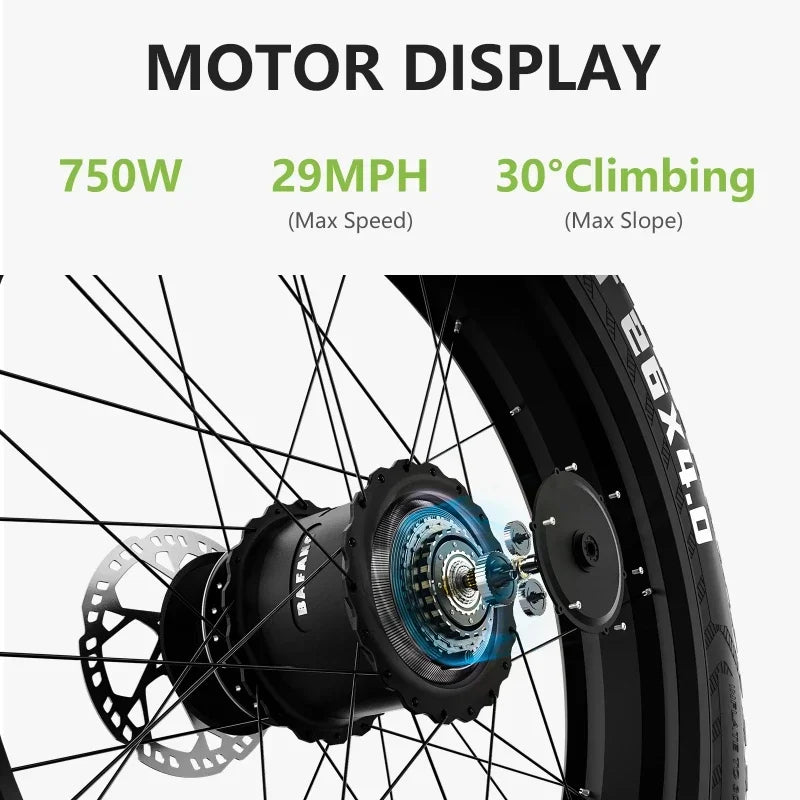 Electric Bike SR6 750W motor 48V16AH Battery Adult Electric Bicycle Hydraulic Brake 26 Inch Fat Tire mountainoff-road E-bike Ai-TechWorld 