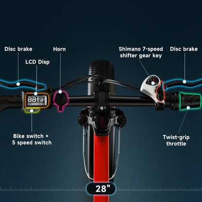 Cybervelo EK4 Folding Electric Bike, 48V 960WH Large Removable Battery E-Bike, 30+MPH, 80 Miles Max Range, 20" FatTire for Adult Ai-TechWorld 
