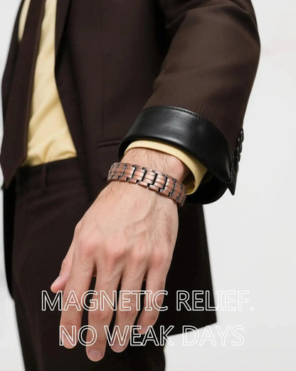 ARADOO Premium Copper Bracelet for Men with Strength 5000 Gauss Magnets Titanium Steel Wristband Jewelry Gifts Ai-TechWorld 