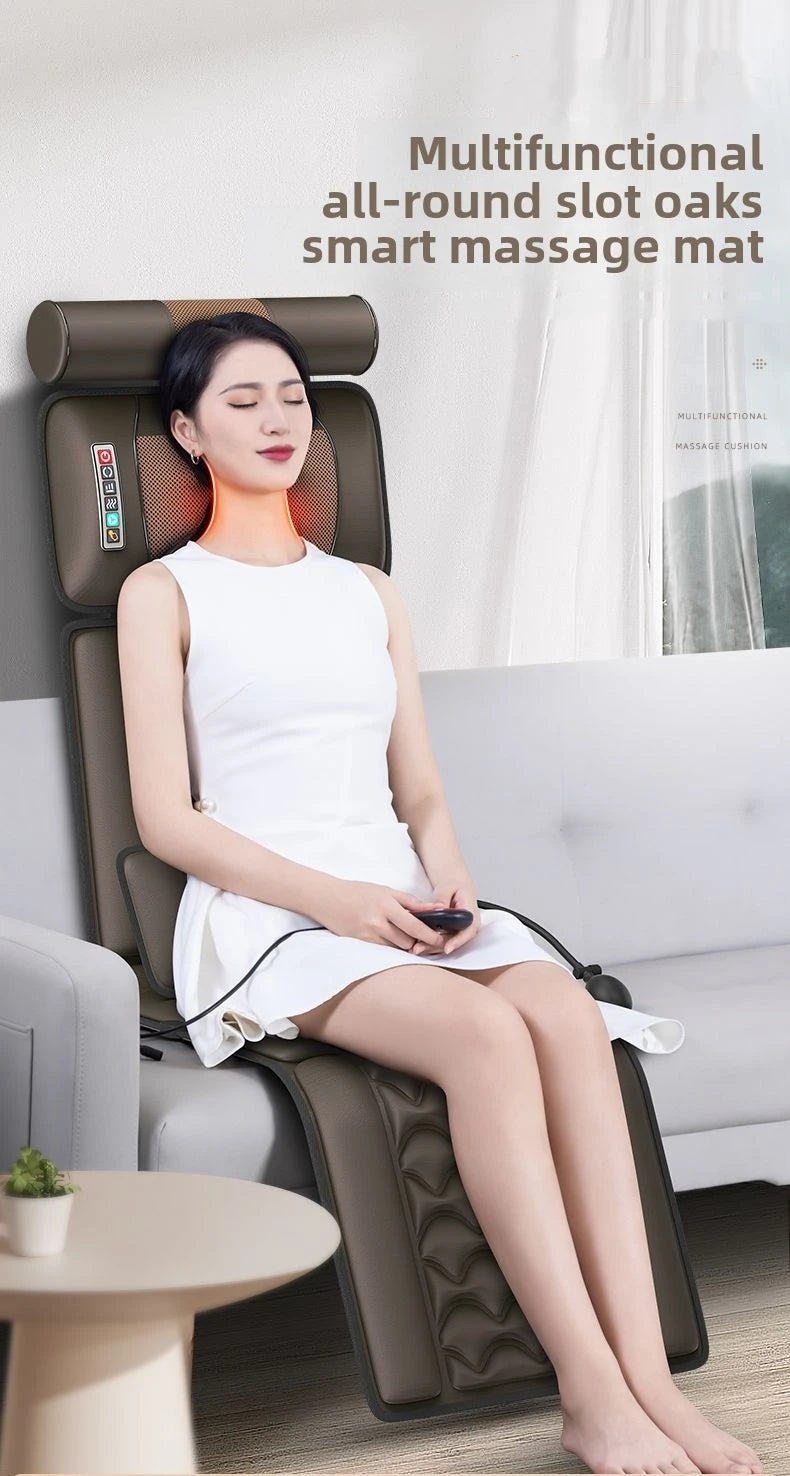 Multifunctional Lumbar Traction Massage Mattress Cushion Full Body Electric Shoulder Neck Waist Back Vibrations Removable Gift Ai-TechWorld 