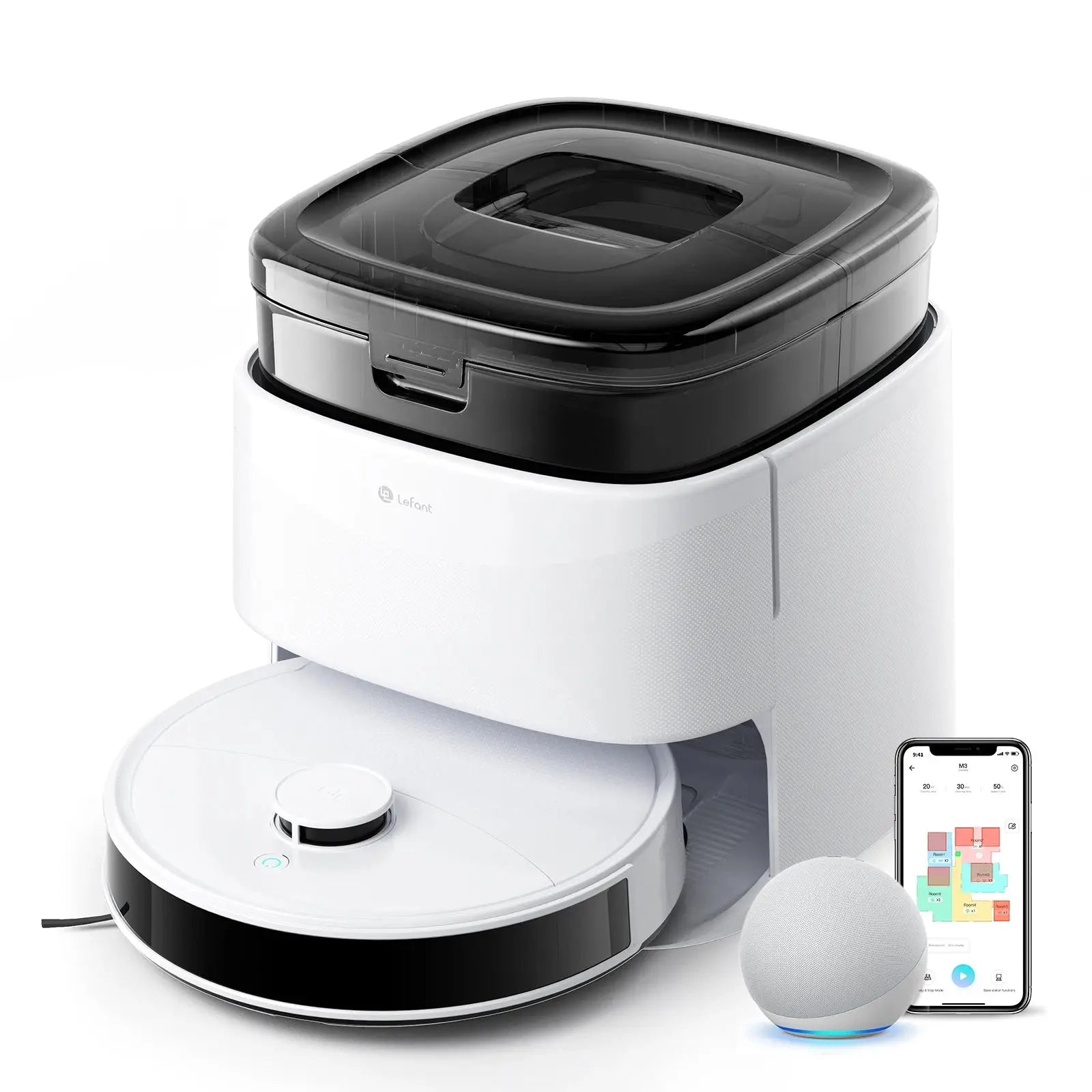LEFANT M3 M3L Robot Vacuum Cleaner with Mapping, 12000Pa Suction Ai-TechWorld 