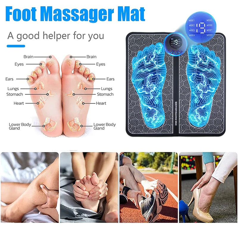 Electric Foot Massager Pad Muscle Massage Relaxation Trainer For Massage Fitness Outdoor Sport Home Family Relax Ai-TechWorld 
