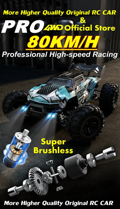 4WD Remote Control Car Off Road 4x4 RC High Speed Buggy Truck Super Brushless 50 or 80KM/H Fast Drift Racing Toy Kids Adults Ai-TechWorld 